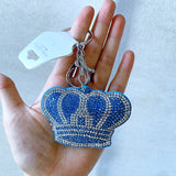 Cross-border hot-selling crown korean velvet diamond-encrusted shiny fashion bag pendant two-color diamond keychain wholesale
