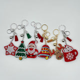 New christmas rhinestone keychain bag charm - hot selling rhinestone tassel decoration for cross-border e-commerce