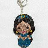 2026 hot-selling european and american new arrivals: korean velvet rhinestone ice princess series keychains, bag charms, and accessories