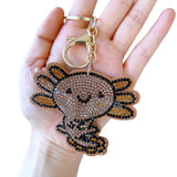 Cross-border hot selling cute children's animal bag pendant fashion korean velvet hot diamond two-color diamond keychain