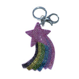 Colorful five-pointed star keychain korean velvet candy color hot diamond casual rainbow luggage accessories