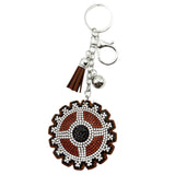 Diamond-studded gear keychain - european & american style tassel metal charm - bag accessory - cross-border hot seller