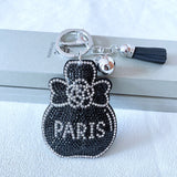 Korean velvet perfume bottle eyeglass keychain - vintage artistic series bag charm - exquisite fashion bag accessory
