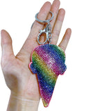 Cross-border hot-selling ice cream bag pendant fashion korean velvet hot diamond milk tea cup keychain