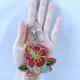 Flower korean velvet hot diamond keychain cross-border wholesale narcissus leather full diamond soft bag jewelry pendant