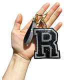 Letter bag hanging korean velvet inlaid diamond ultra-light shiny english letter keychain school bag accessories car pendant wholesale
