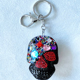 Halloween korean velvet skull keychain - punk style bag charm - trendy & unique accessories