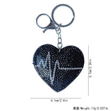 Korean velvet hot diamond heart key pendant heartbeat signal heart bag pendant decorative accessories