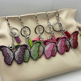 New arrival diamond-encrusted butterfly keychain fashion tassel bag pendant cross-border hot-selling creative accessories