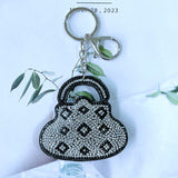 Chanel-inspired chic bag accessories: korean velvet rhinestone perfume bottle bag charm, luggage ornament wholesale