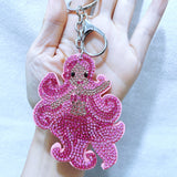 Korean velvet rhinestone mermaid keychain - a fairytale collector's item, dreamy theme bag charm for girls