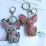 Korean velvet chihuahua bag charm - pet dog owner merchandise - dog lover keychain pendant