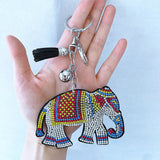 Cross-border key pendant cute elephant diamond-encrusted hot diamond keychain pendant creative cartoon small gift wholesale