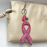 Large diamond-studded ribbon keychain fashion tassel bag charm - cross-border hot seller