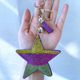 Cross-border hot-selling purple flower star boots korean velvet bag accessories car keychain school bag lock accessories