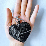 Korean velvet hot diamond heart key pendant heartbeat signal heart bag pendant decorative accessories
