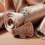 Cross-border creative sports meeting sports competition small souvenir korean velvet hot diamond cheer keychain bag accessories