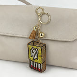 Cross-border hot-selling full diamond matchbox keychain fashion girl bag pendant rhinestone tassel fashion style jewelry hanging