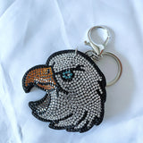 Korean velvet hot diamond eagle keychain korean leather diamond-encrusted cat, dog, water leopard, snake and lizard multi-style luggage accessories