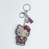 Hotfix rhinestone hk keychain cartoon charm cute tassel bag accessory women's fashion gift
