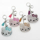 Hotfix rhinestone hk keychain tassel charm cute girl's bag accessory fashion gift