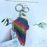 Cross-border hot-selling ice cream bag pendant fashion korean velvet hot diamond milk tea cup keychain