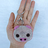 Korean velvet piggy hot diamond keychain, cute pet zodiac shape, healing luggage pendant, cross-border hot sale