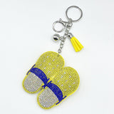 Hot diamond slippers keychain diamond-encrusted tassel pendant fashion bag accessories cross-border live broadcast hot-selling model
