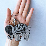 Leather velvet elephant key chain pendant korean velvet diamond hot diamond elephant bag pendant cross-border hot sale