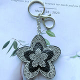 Korean velvet purple gold flower keychain - a literary enthusiast's accessory, elegant style bag charm, and portable accessory