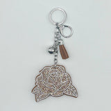 New diamond-studded rose keychain fashion bag charm tassel metal creative accessory - hot seller for cross-border e-commerce
