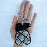 New rhinestone pineapple keychain, korean velvet bag charm, luggage & car accessories - wholesale direct from manufacturer