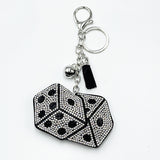 Cross-border diamond-encrusted dice keychain small fragrant tassel pendant bag accessories fashion girl gift