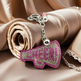 Cross-border creative sports meeting sports competition small souvenir korean velvet hot diamond cheer keychain bag accessories