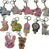 Cross-border popular animation unicorn rabbit bear sheep keychain korean velvet diamond-encrusted animal bag hanging accessories
