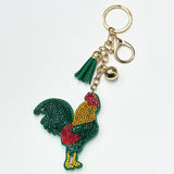 New arrival diamond-encrusted big cock keychain creative bag pendant tassel metal fashion accessories cross-border hot sale