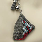 New diamond-studded tent keychain - european & american style tassel metal charm - bag decoration - cross-border hot seller