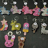 Cross-border popular animation unicorn rabbit bear sheep keychain korean velvet diamond-encrusted animal bag hanging accessories