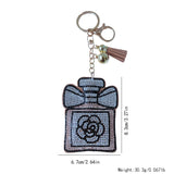 Cross-border perfume bottle keychain - korean velvet rhinestone, ultra sparkly, luxury fashion leather bag & luggage decoration