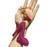 New arrivalfashion high heels korean velvet hot diamond bag pendant fashion women's shiny keychain car pendant