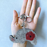 Cross-border hot-selling elephant keychain korean velvet diamond-encrusted animal bag hanging key chain commemorative small gift