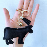 European and american cross-border cartoon pendant korean velvet hot diamond milk keychain twelve zodiac horse bag accessories wholesale