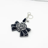 Korean velvet keychain small fragrant style diamond-encrusted rose keychain pendant women's bag car keychain pendant