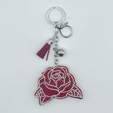 New diamond-studded rose keychain fashion bag charm tassel metal creative accessory - hot seller for cross-border e-commerce