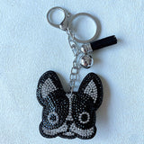 Cross-border hot-selling korean velvet diamond-encrusted kitten and puppy keychain bag hanging fashion hot diamond luggage pendant wholesale