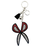 Diamond-studded scissor keychain - european & american style tassel metal charm - bag accessory - cross-border hot seller