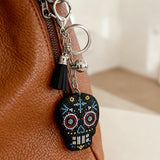 Cross-border hot-selling diamond-encrusted skull keychain fashion tassel bag pendant halloween creative jewelry