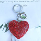 Korean velvet rhinestone heart keychain - perfect gift for couples & best friends - valentine's day & anniversary bag charm