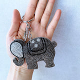 Leather velvet elephant key chain pendant korean velvet diamond hot diamond elephant bag pendant cross-border hot sale