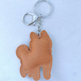 Akita inu keychain - korean velvet rhinestone embellished cute pet - warm orange tone - backpack personalized decoration